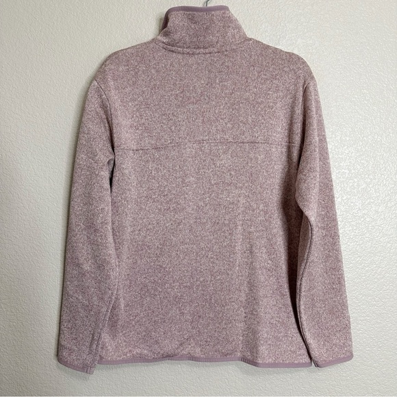 Eddie Bauer Women's Pink Heathered Fleece Snap Front Pullover Sweater, Sz Large - Picture 8 of 13